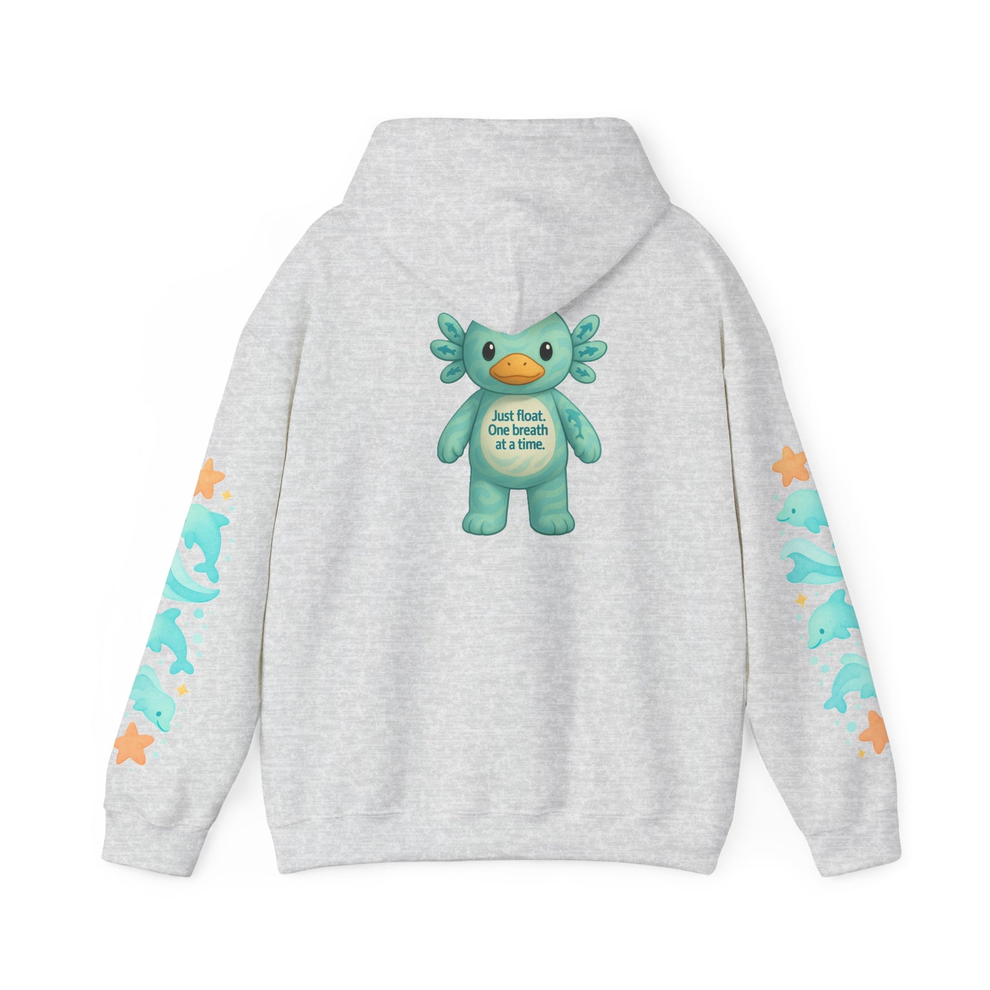 Cozy Dolphin Print Hoodie, Unisex Beachwear, Float Sweatshirt, Gift for Ocean Lovers, Cute Summer Attire, Relaxing Vibes