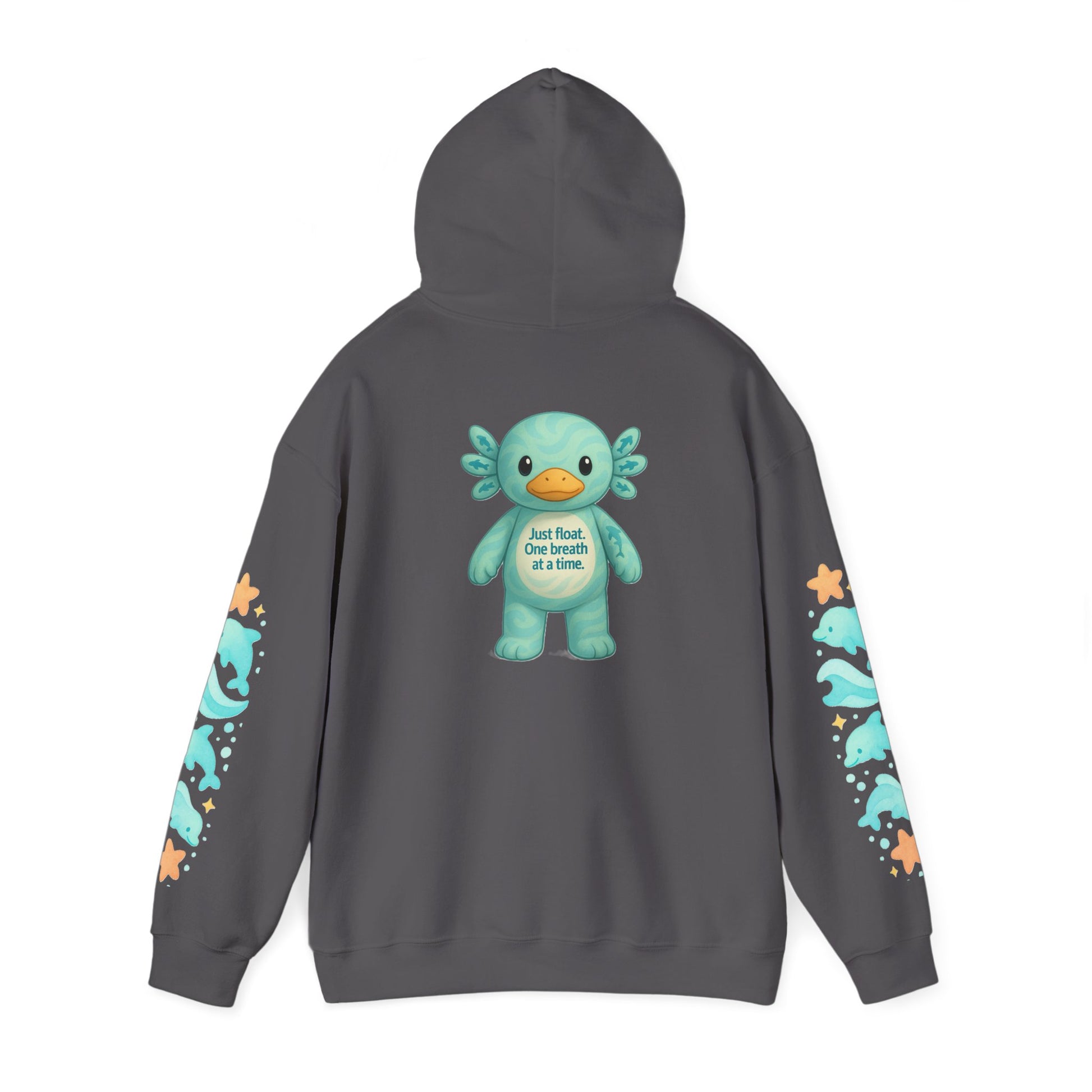 Cozy Dolphin Print Hoodie, Unisex Beachwear, Float Sweatshirt, Gift for Ocean Lovers, Cute Summer Attire, Relaxing Vibes