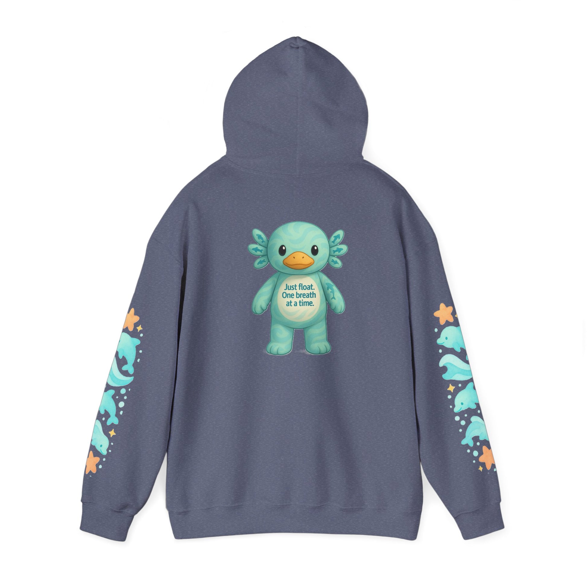 Cozy Dolphin Print Hoodie, Unisex Beachwear, Float Sweatshirt, Gift for Ocean Lovers, Cute Summer Attire, Relaxing Vibes