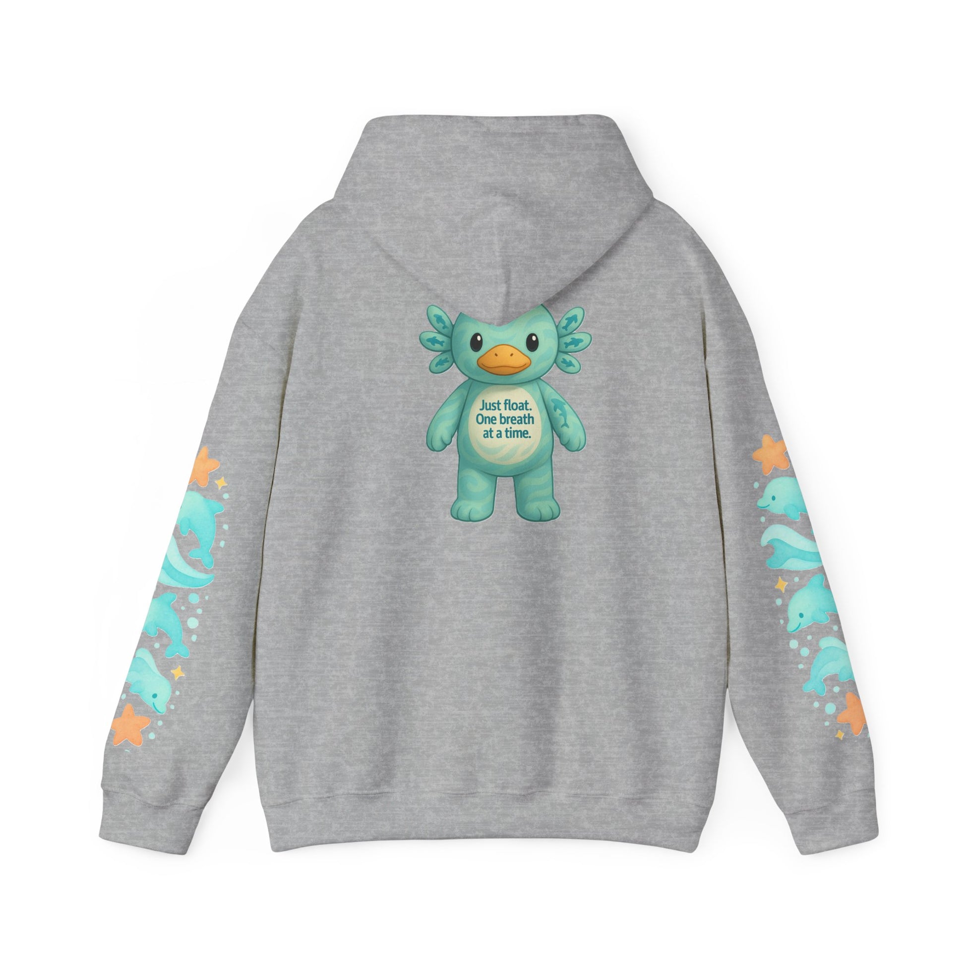 Cozy Dolphin Print Hoodie, Unisex Beachwear, Float Sweatshirt, Gift for Ocean Lovers, Cute Summer Attire, Relaxing Vibes