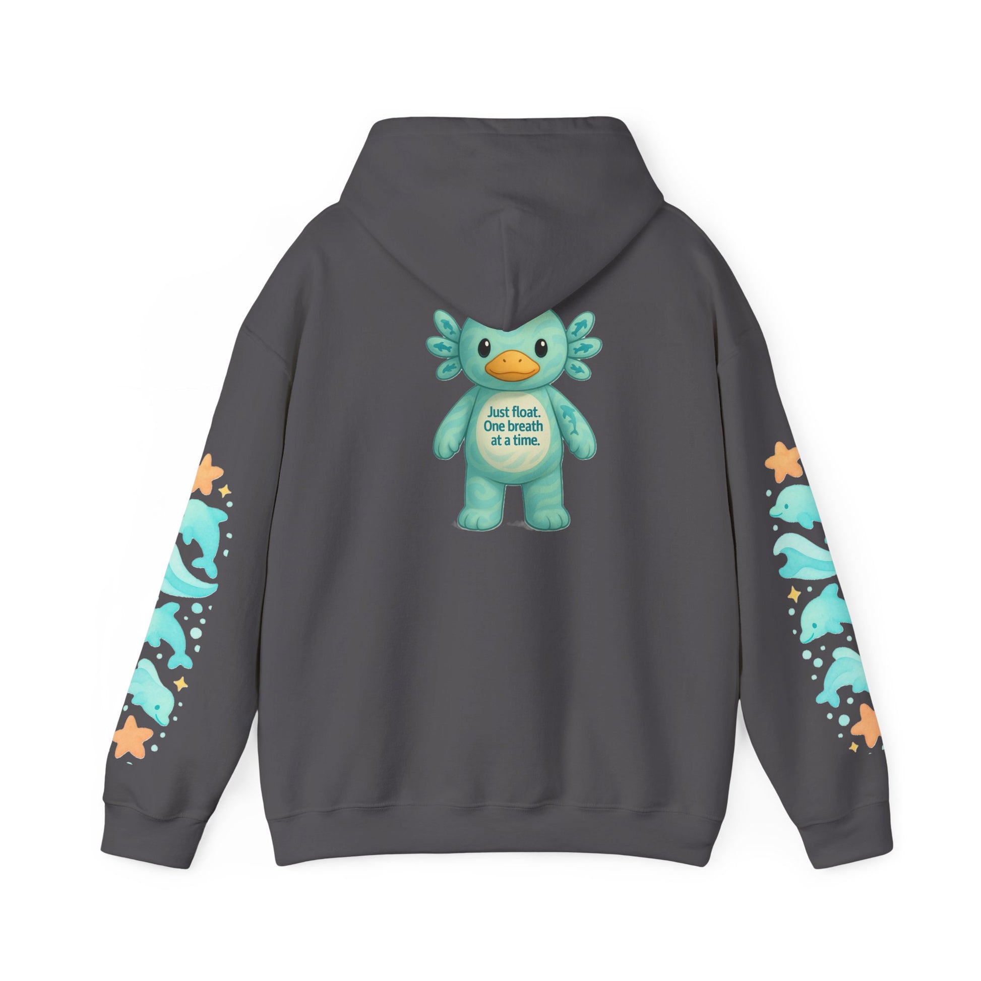 Cozy Dolphin Print Hoodie, Unisex Beachwear, Float Sweatshirt, Gift for Ocean Lovers, Cute Summer Attire, Relaxing Vibes