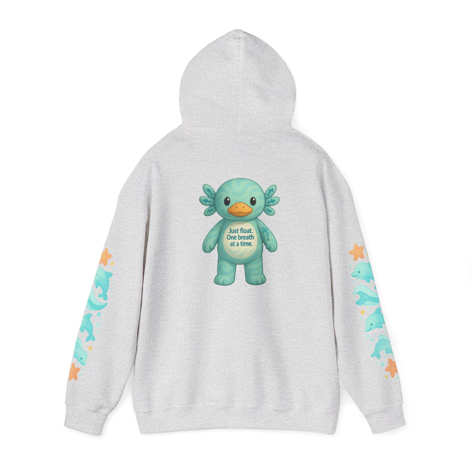 Cozy Dolphin Print Hoodie, Unisex Beachwear, Float Sweatshirt, Gift for Ocean Lovers, Cute Summer Attire, Relaxing Vibes