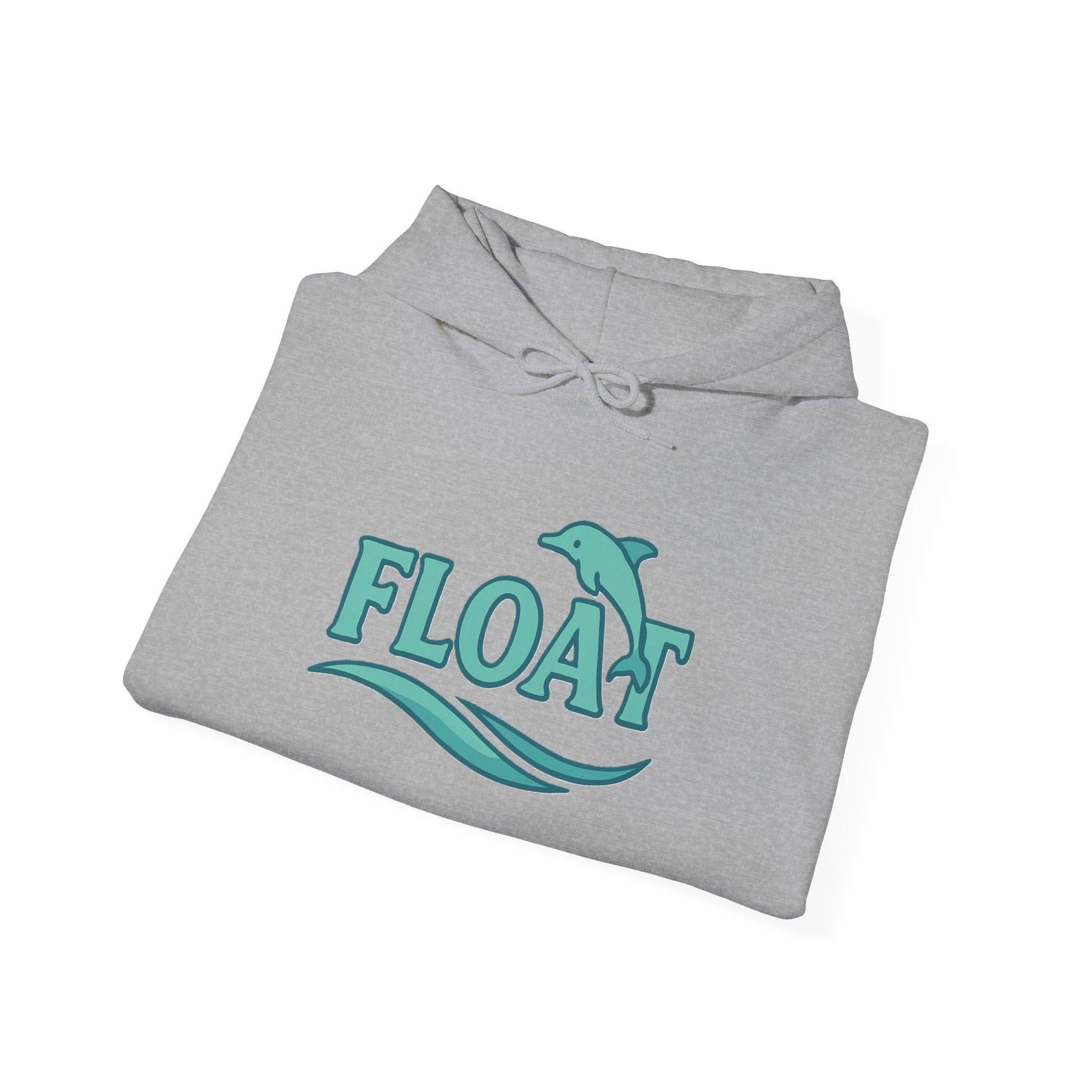 Cozy Dolphin Print Hoodie, Unisex Beachwear, Float Sweatshirt, Gift for Ocean Lovers, Cute Summer Attire, Relaxing Vibes