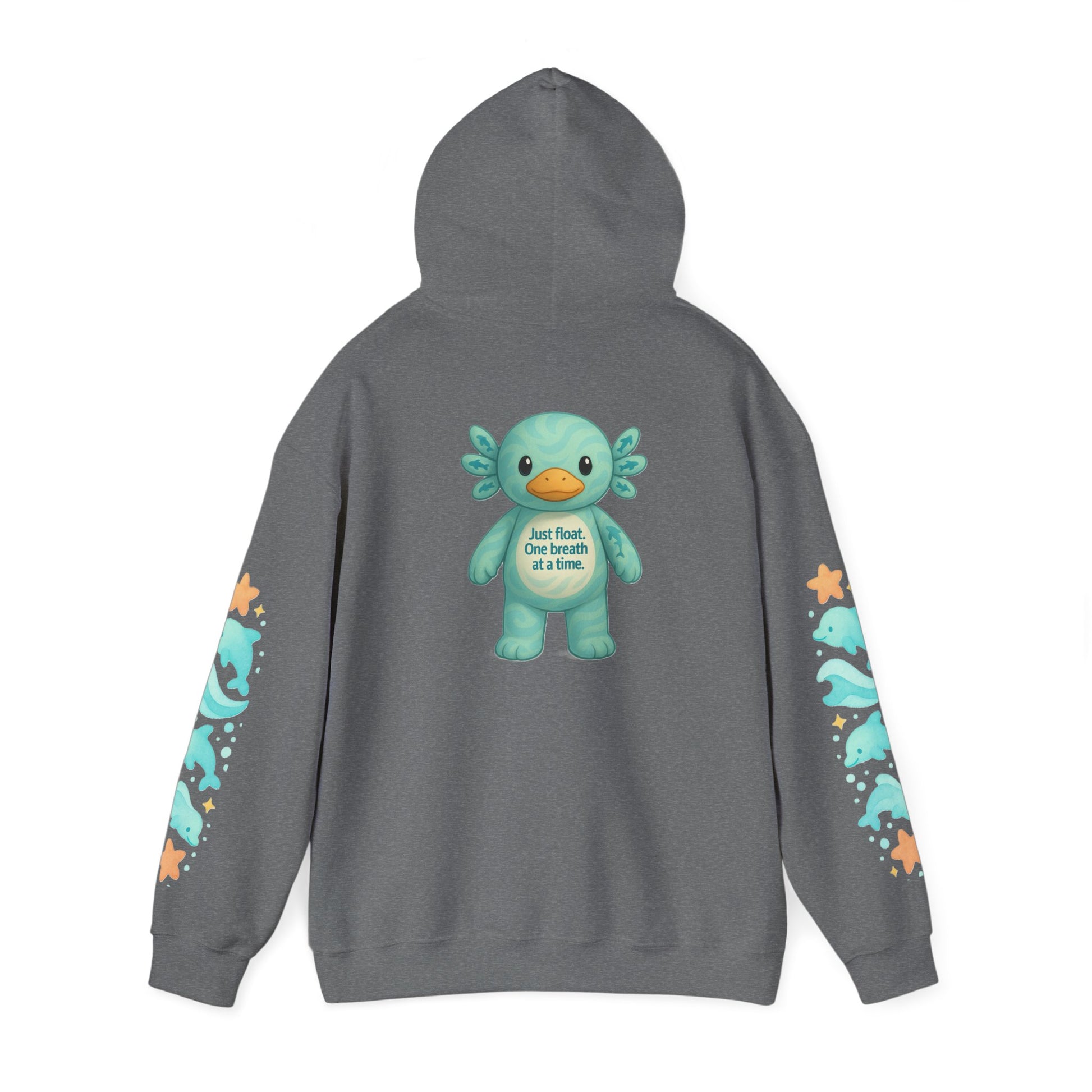 Cozy Dolphin Print Hoodie, Unisex Beachwear, Float Sweatshirt, Gift for Ocean Lovers, Cute Summer Attire, Relaxing Vibes