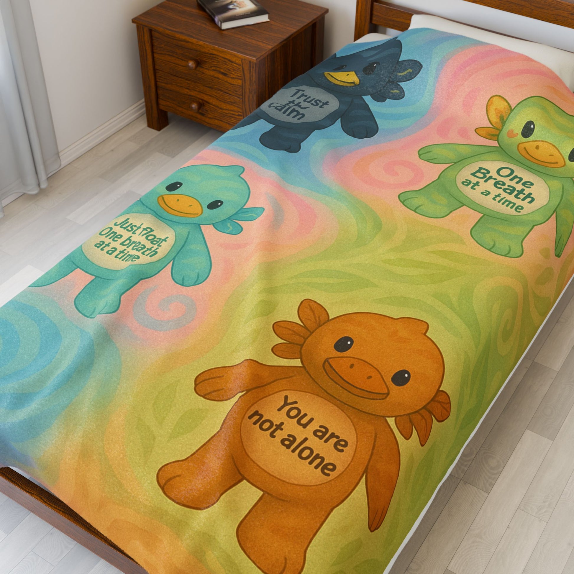 Inspirational Plush Blanket for Comfort and Relaxation, Cozy Throw for Self-Care, Gift for Stress Relief, Ideal for Wellness
