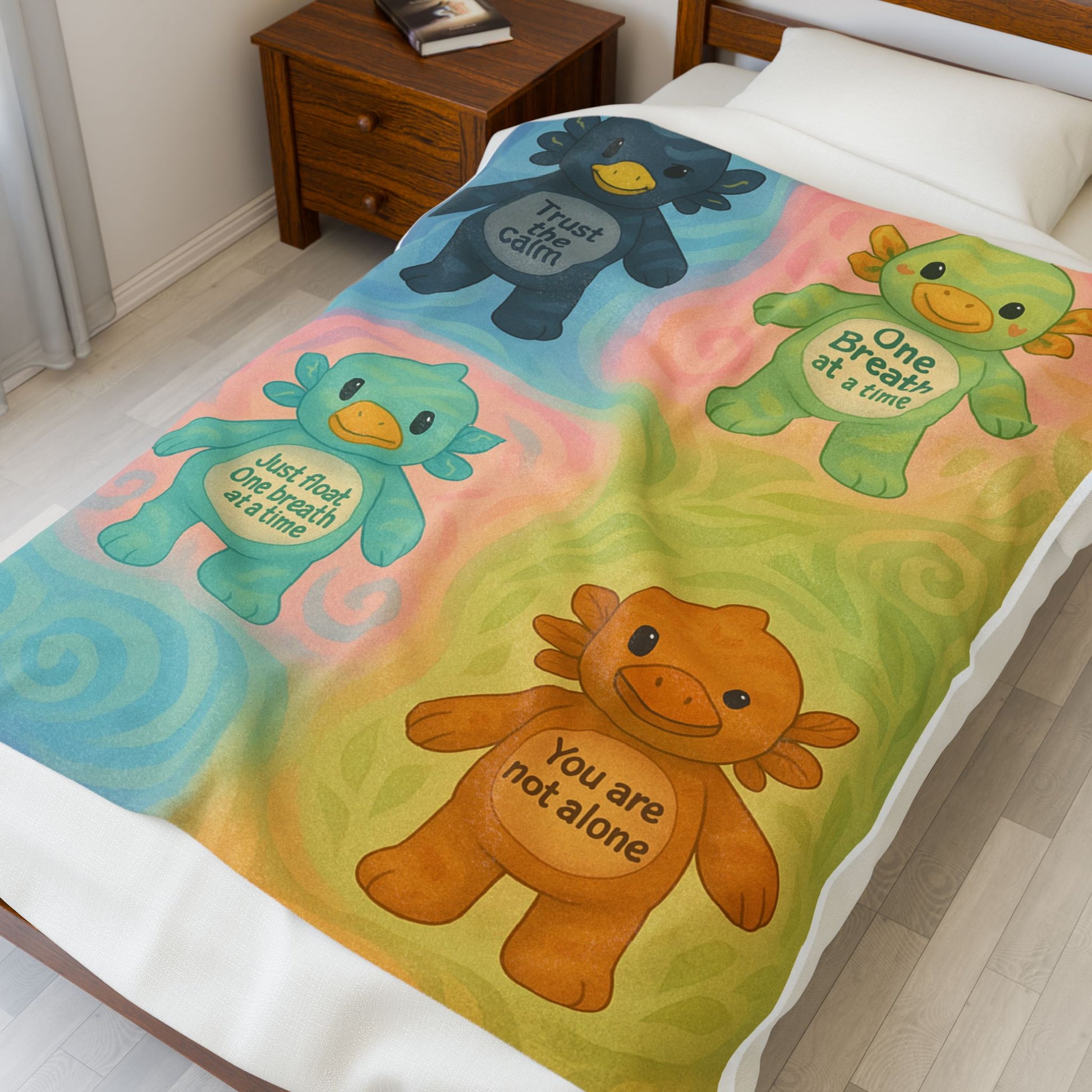 Inspirational Plush Blanket for Comfort and Relaxation, Cozy Throw for Self-Care, Gift for Stress Relief, Ideal for Wellness