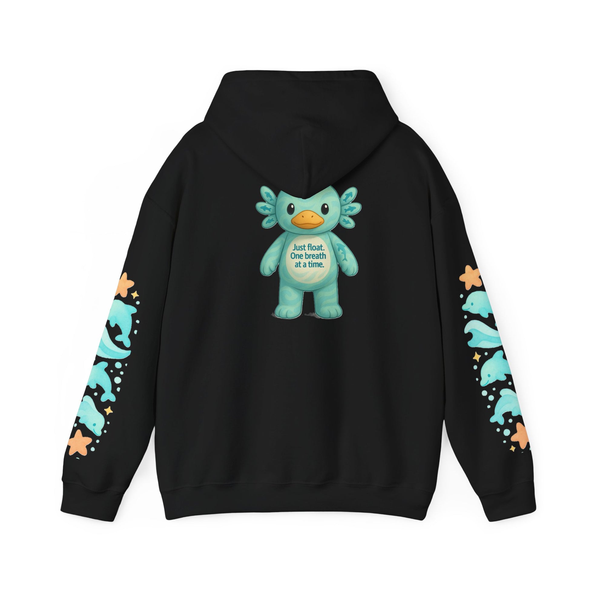 Cozy Dolphin Print Hoodie, Unisex Beachwear, Float Sweatshirt, Gift for Ocean Lovers, Cute Summer Attire, Relaxing Vibes