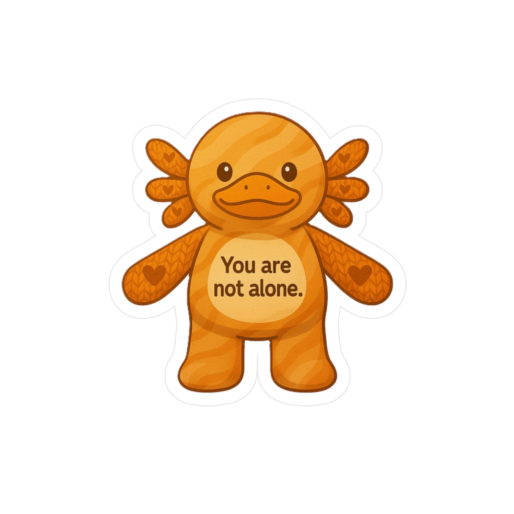 Cute Encouragement Vinyl Decal, You Are Not Alone Sticker, Motivational Wall Art, Friendly Character Decal, Positive Vibes Decor