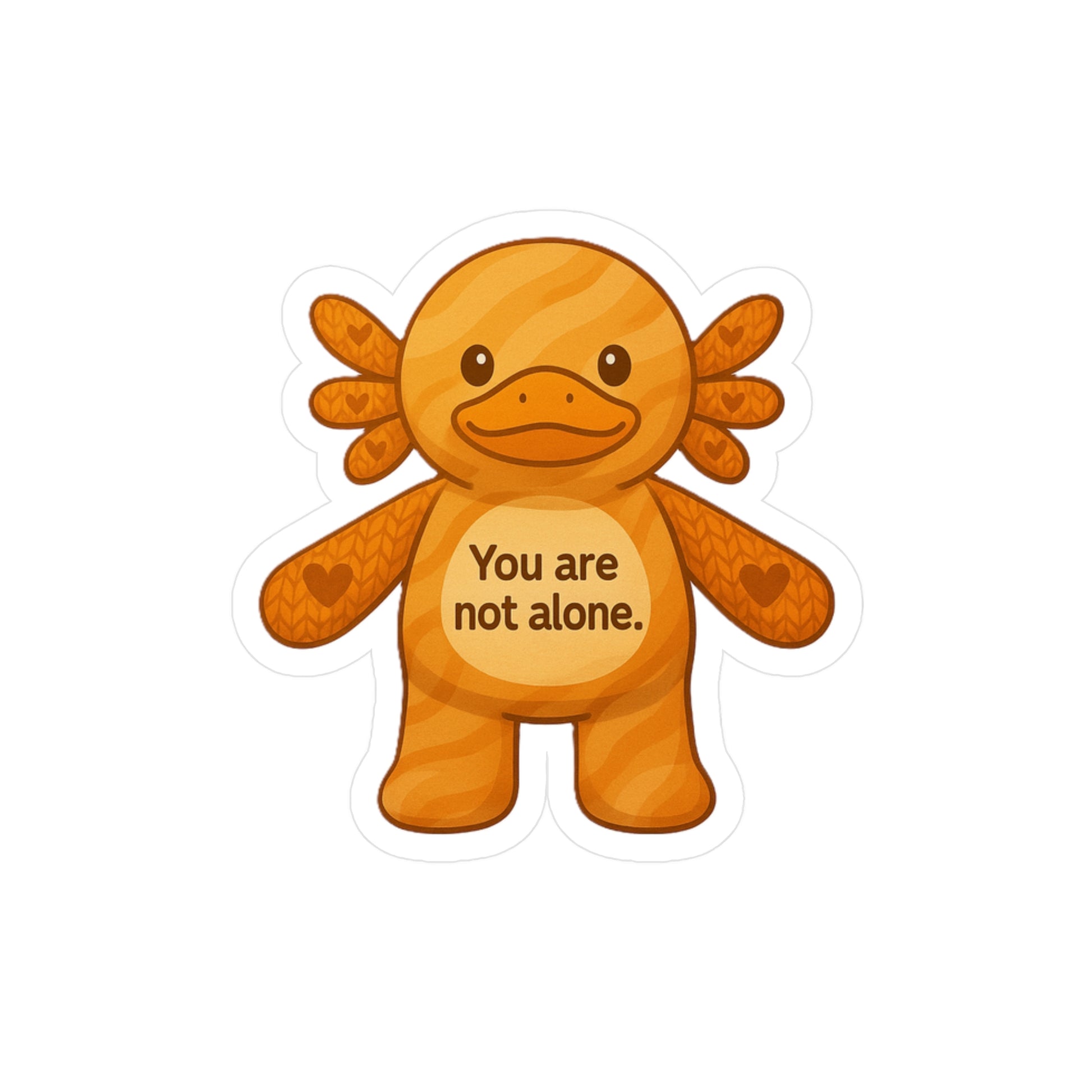 Cute Encouragement Vinyl Decal, You Are Not Alone Sticker, Motivational Wall Art, Friendly Character Decal, Positive Vibes Decor