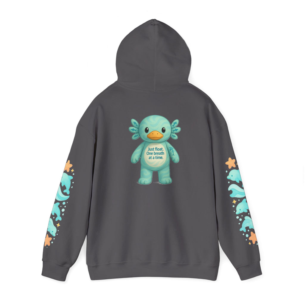 Cozy Dolphin Print Hoodie, Unisex Beachwear, Float Sweatshirt, Gift for Ocean Lovers, Cute Summer Attire, Relaxing Vibes