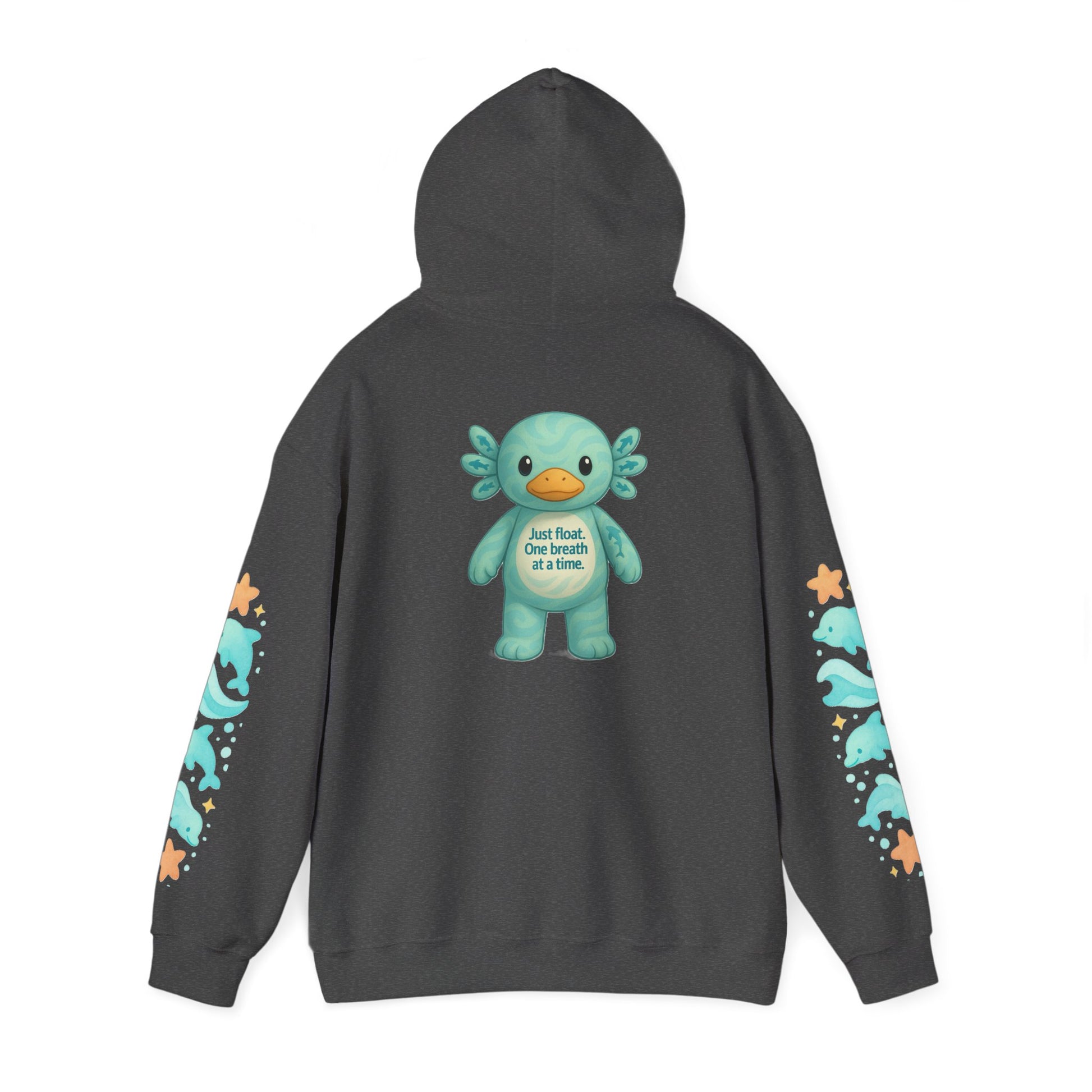 Cozy Dolphin Print Hoodie, Unisex Beachwear, Float Sweatshirt, Gift for Ocean Lovers, Cute Summer Attire, Relaxing Vibes