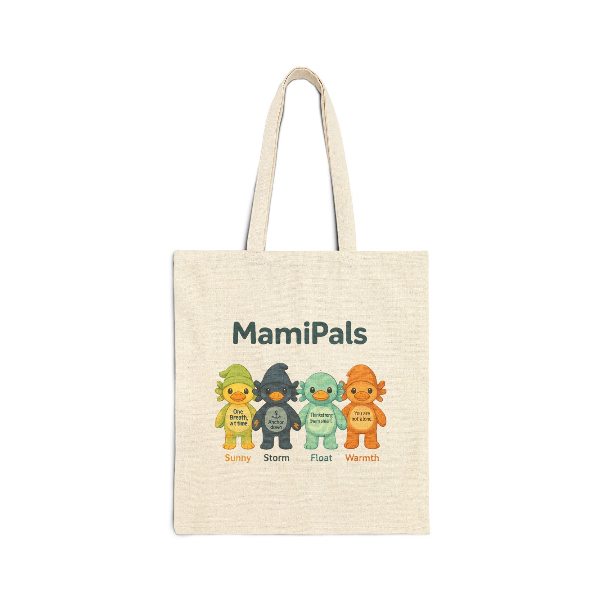 MamiPals Cotton Canvas Tote Bag - Cute Tote for Moms, Eco-Friendly Shopper, Gift for Baby Showers, Stylish Everyday Bag, Kid-Friendly Design