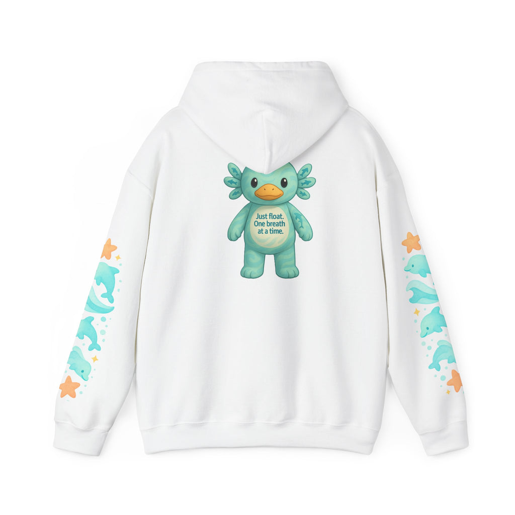 Cozy Dolphin Print Hoodie, Unisex Beachwear, Float Sweatshirt, Gift for Ocean Lovers, Cute Summer Attire, Relaxing Vibes