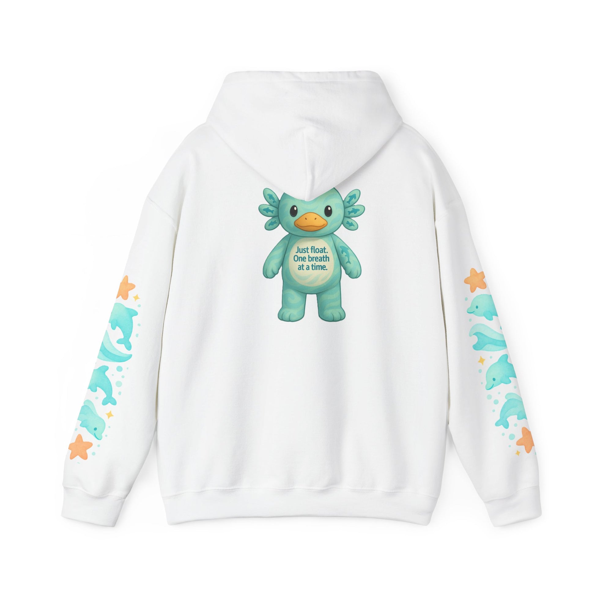 Cozy Dolphin Print Hoodie, Unisex Beachwear, Float Sweatshirt, Gift for Ocean Lovers, Cute Summer Attire, Relaxing Vibes