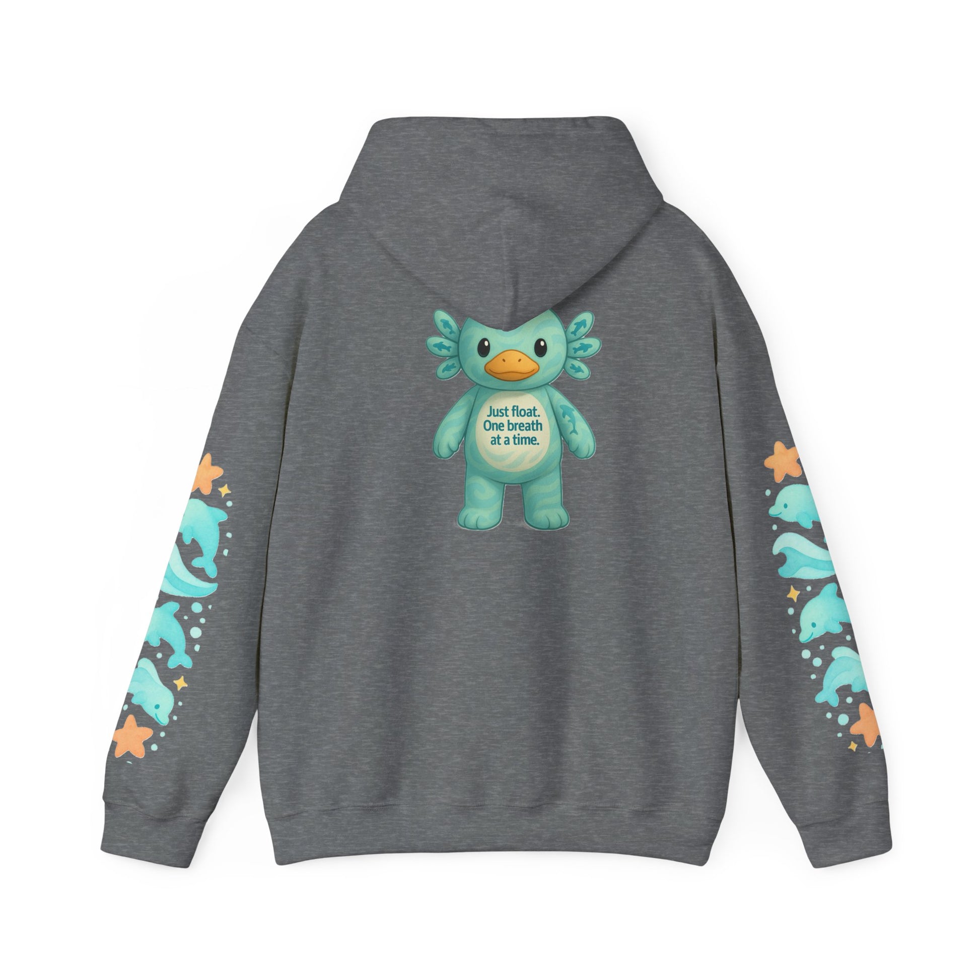 Cozy Dolphin Print Hoodie, Unisex Beachwear, Float Sweatshirt, Gift for Ocean Lovers, Cute Summer Attire, Relaxing Vibes