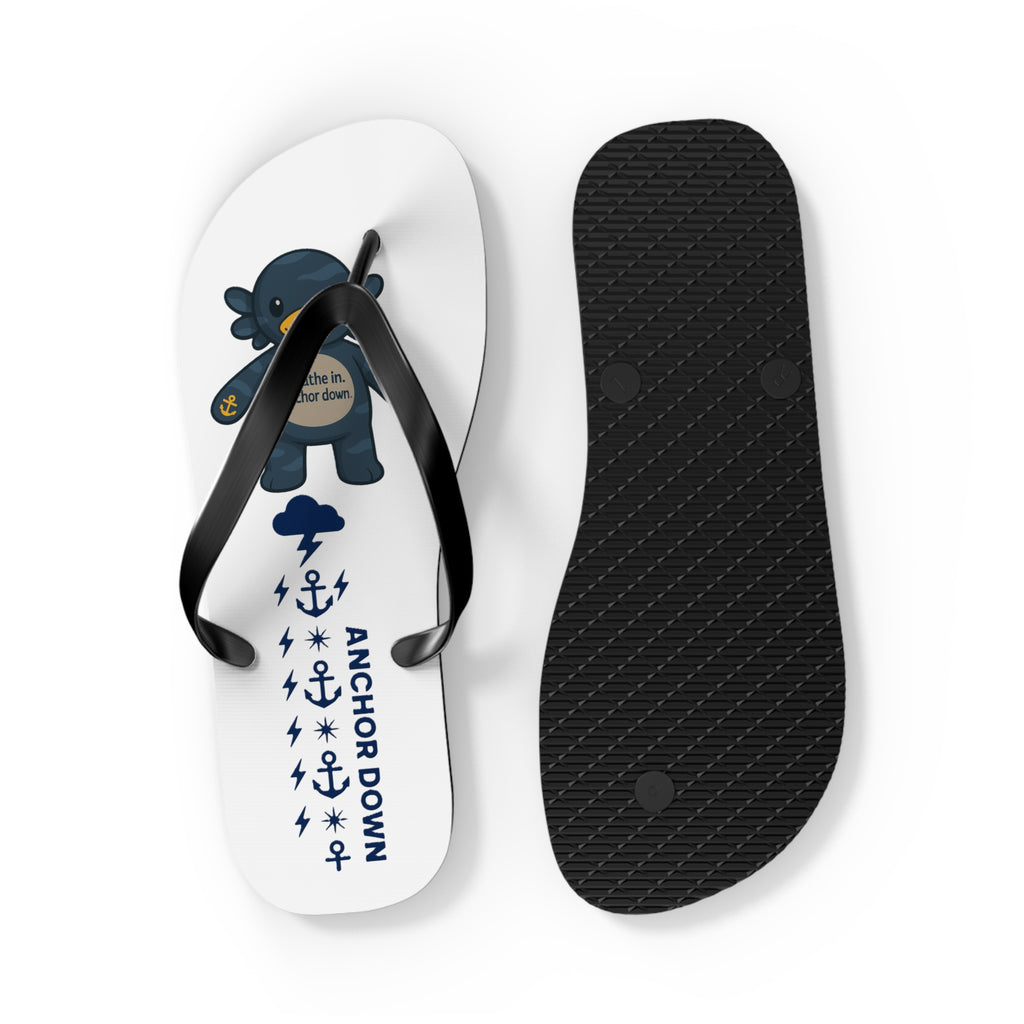Cute Beach Flip Flops, Summer Footwear, Vacation Sandals, Gift for Beach Lovers, Fun Flip Flops with Cartoon Design