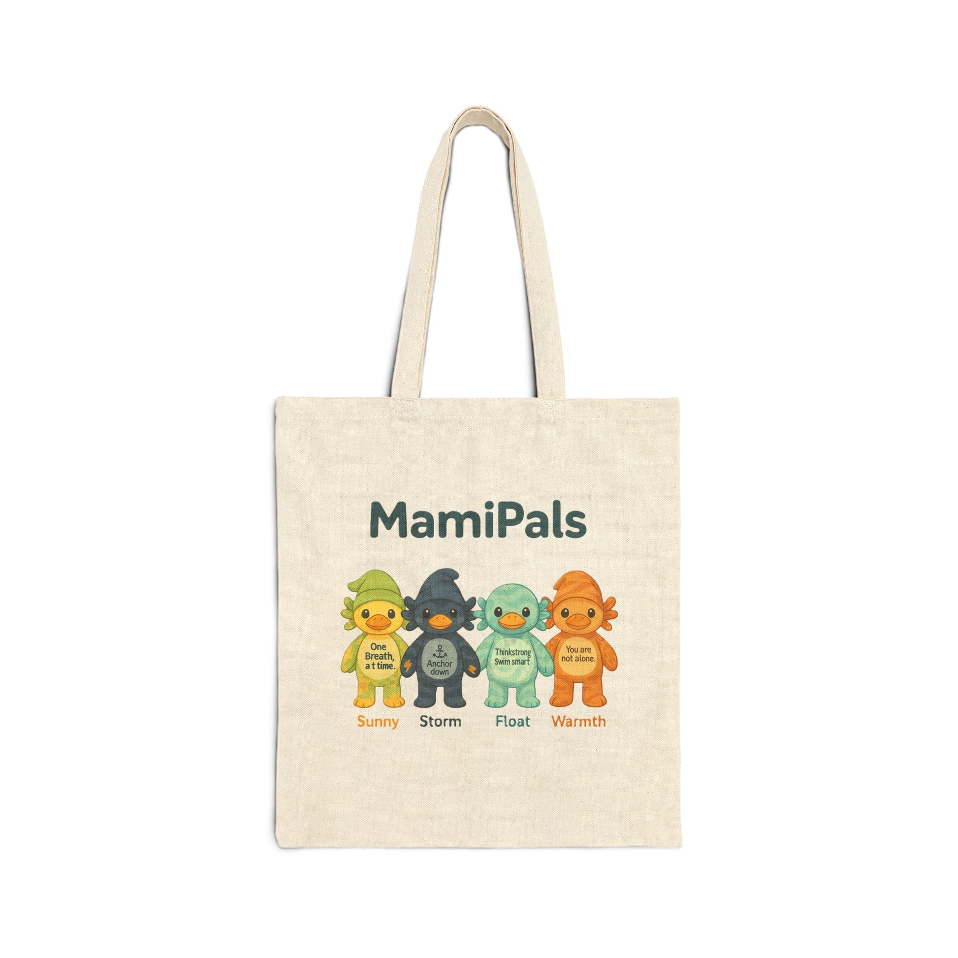 MamiPals Cotton Canvas Tote Bag - Cute Tote for Moms, Eco-Friendly Shopper, Gift for Baby Showers, Stylish Everyday Bag, Kid-Friendly Design