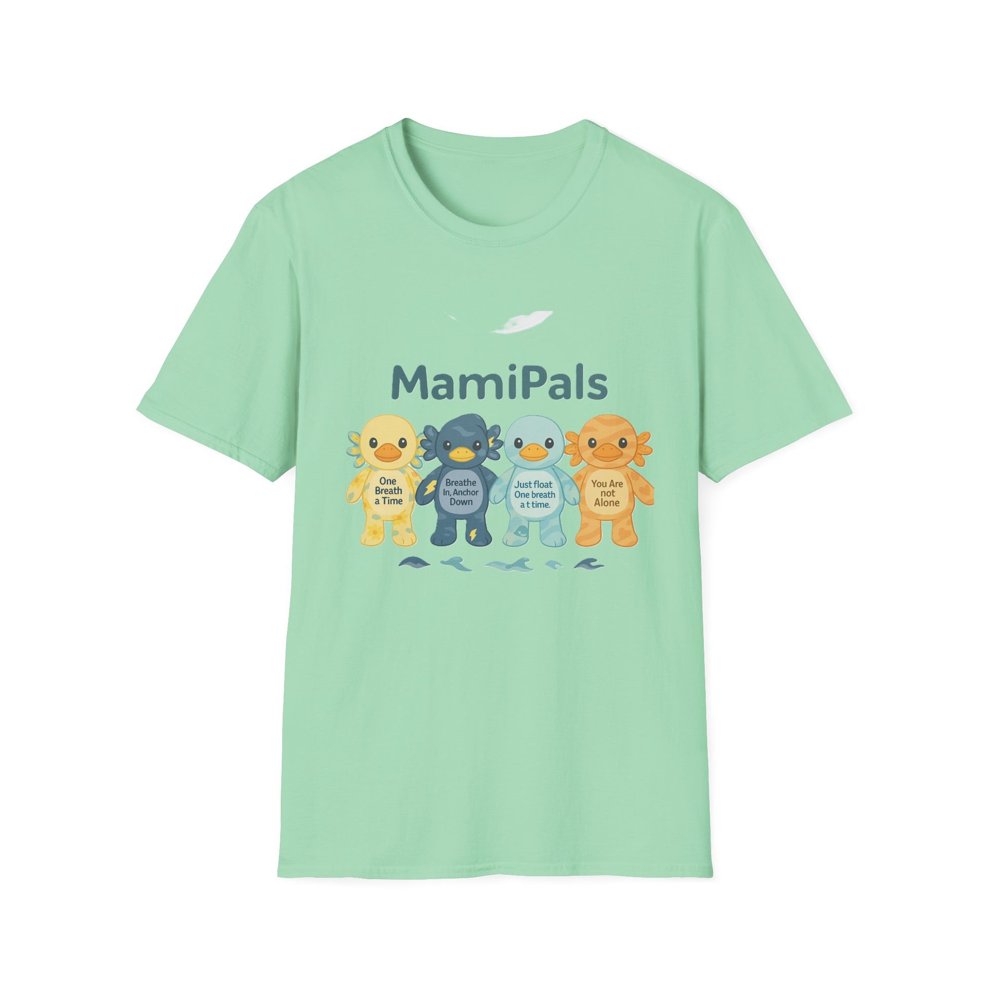 MamiPals Unisex Softstyle T-Shirt, Cute Monsters Tee, Unique Gift, Family Fun Shirt, Birthday Party Apparel, Playful Everyday Wear