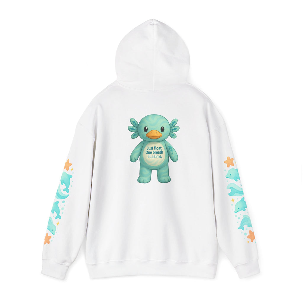 Cozy Dolphin Print Hoodie, Unisex Beachwear, Float Sweatshirt, Gift for Ocean Lovers, Cute Summer Attire, Relaxing Vibes