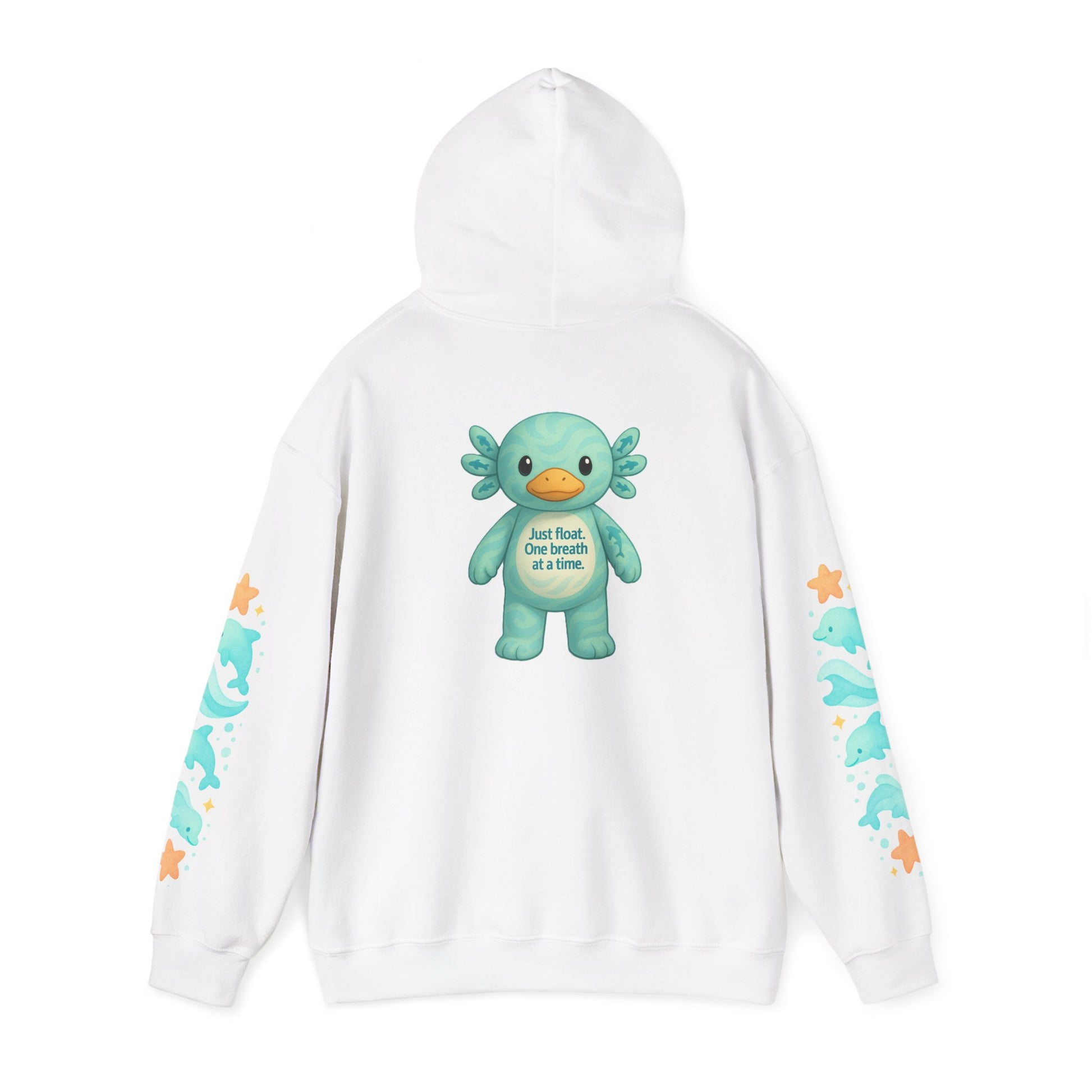 Cozy Dolphin Print Hoodie, Unisex Beachwear, Float Sweatshirt, Gift for Ocean Lovers, Cute Summer Attire, Relaxing Vibes