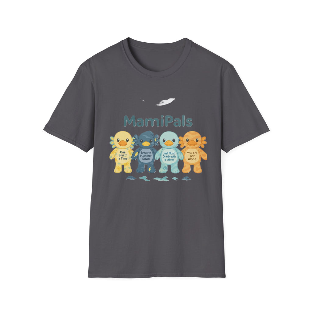 MamiPals Unisex Softstyle T-Shirt, Cute Monsters Tee, Unique Gift, Family Fun Shirt, Birthday Party Apparel, Playful Everyday Wear
