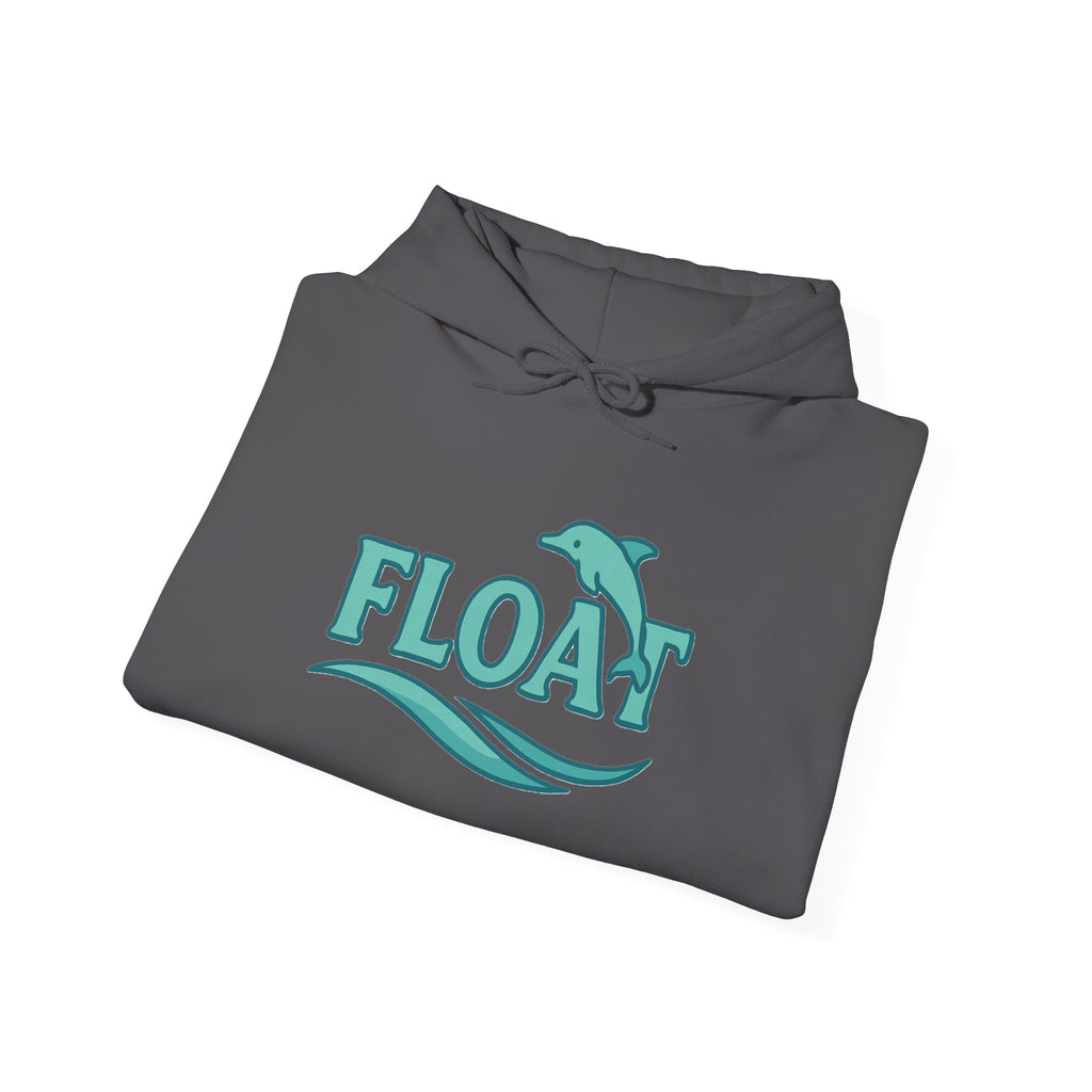 Cozy Dolphin Print Hoodie, Unisex Beachwear, Float Sweatshirt, Gift for Ocean Lovers, Cute Summer Attire, Relaxing Vibes