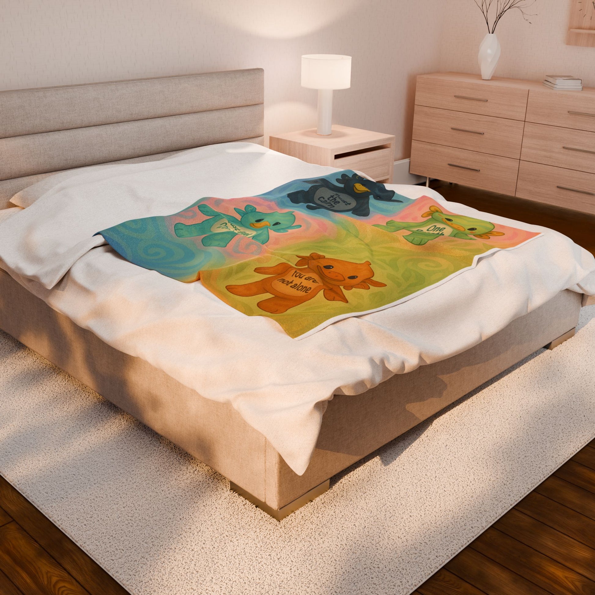 Inspirational Plush Blanket for Comfort and Relaxation, Cozy Throw for Self-Care, Gift for Stress Relief, Ideal for Wellness