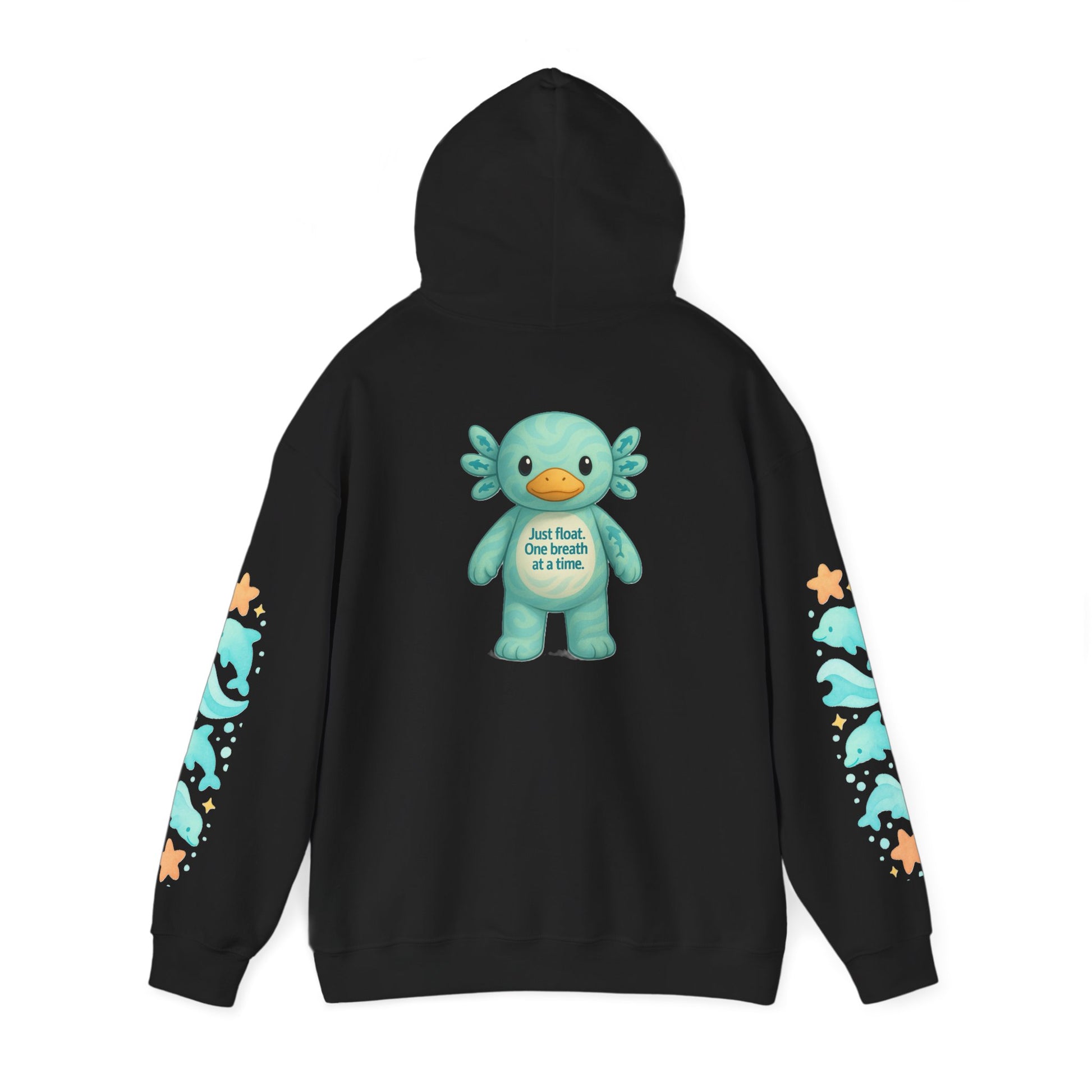 Cozy Dolphin Print Hoodie, Unisex Beachwear, Float Sweatshirt, Gift for Ocean Lovers, Cute Summer Attire, Relaxing Vibes