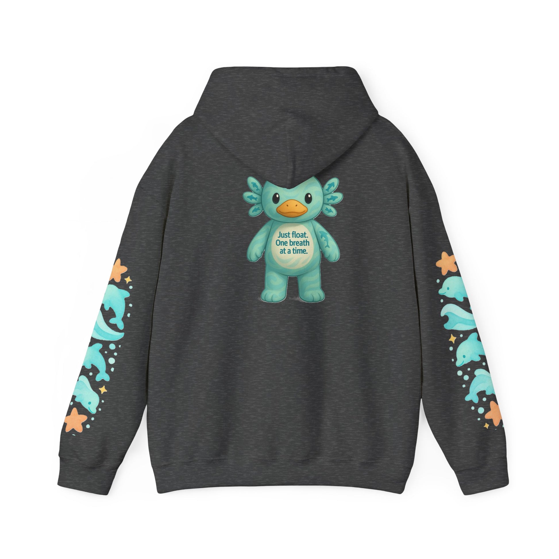 Cozy Dolphin Print Hoodie, Unisex Beachwear, Float Sweatshirt, Gift for Ocean Lovers, Cute Summer Attire, Relaxing Vibes