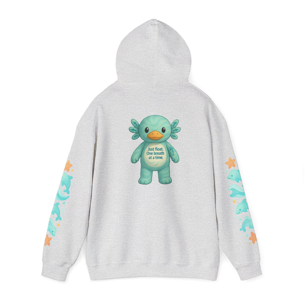 Cozy Dolphin Print Hoodie, Unisex Beachwear, Float Sweatshirt, Gift for Ocean Lovers, Cute Summer Attire, Relaxing Vibes