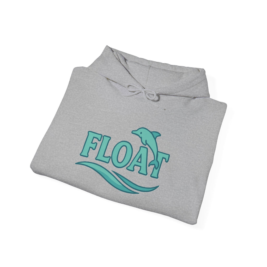 Cozy Dolphin Print Hoodie, Unisex Beachwear, Float Sweatshirt, Gift for Ocean Lovers, Cute Summer Attire, Relaxing Vibes