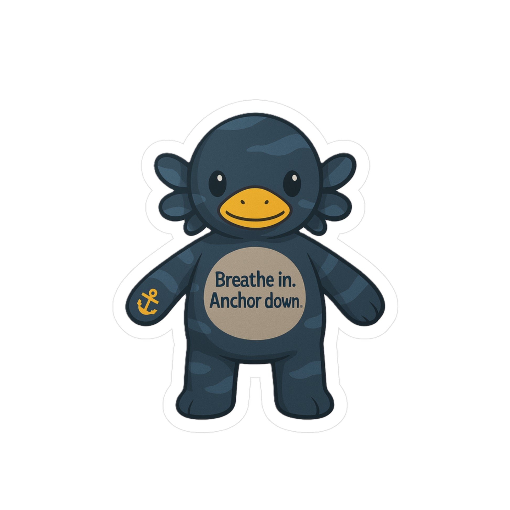 Cute Breathe In Anchor Down Vinyl Decals, Fun Stickers for Home Decor, Car Decor, Gift for Kids, Nautical Theme, Wall Art
