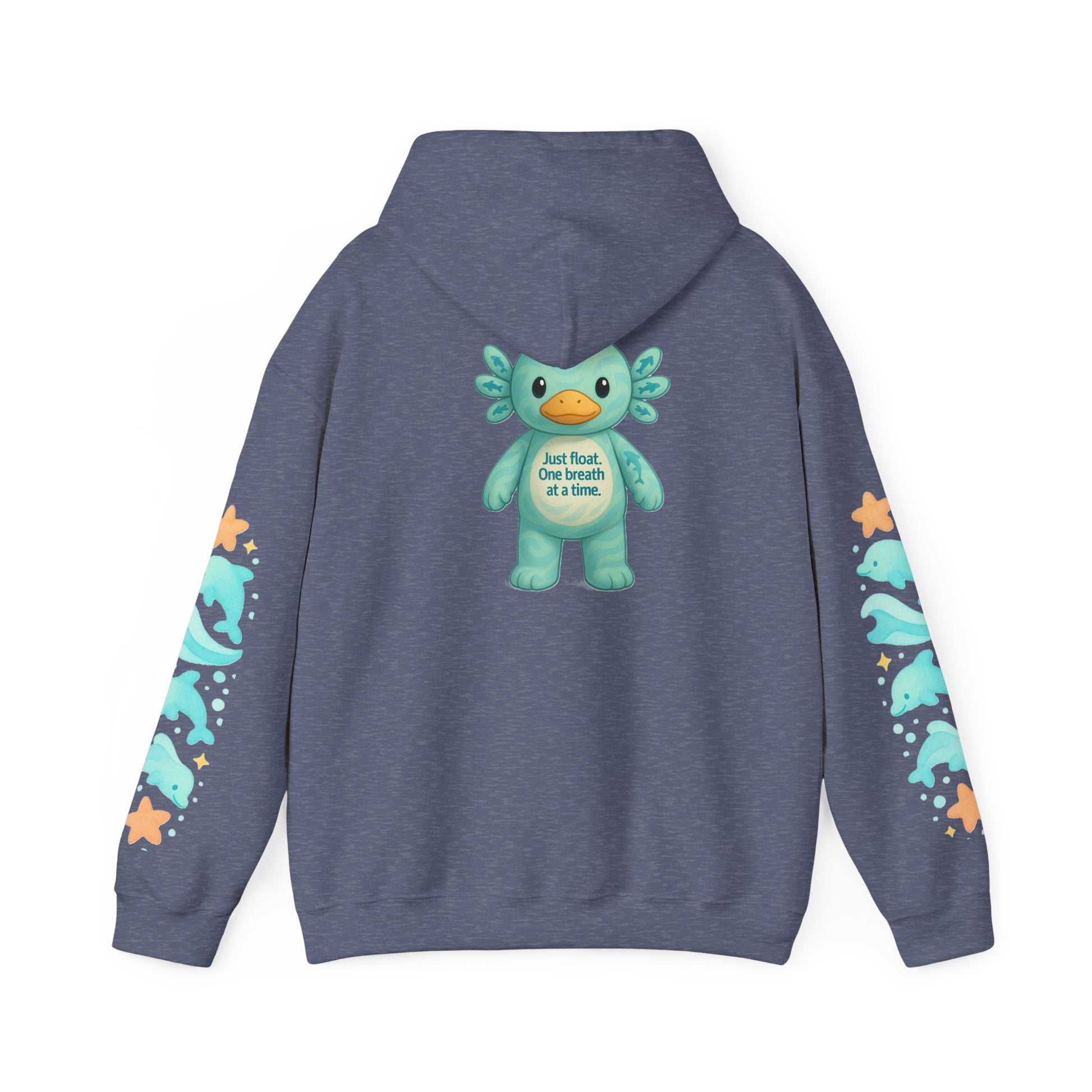 Cozy Dolphin Print Hoodie, Unisex Beachwear, Float Sweatshirt, Gift for Ocean Lovers, Cute Summer Attire, Relaxing Vibes